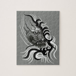 Puzzle Dragón chino en tatuaje