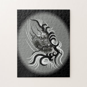 Puzzle Dragón chino en tatuaje