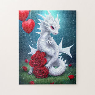 Puzzle Dragón de amor de San Valentín blanco