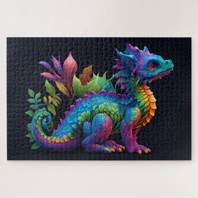 Puzzle Dragón de bebé colorido (Horizontal)