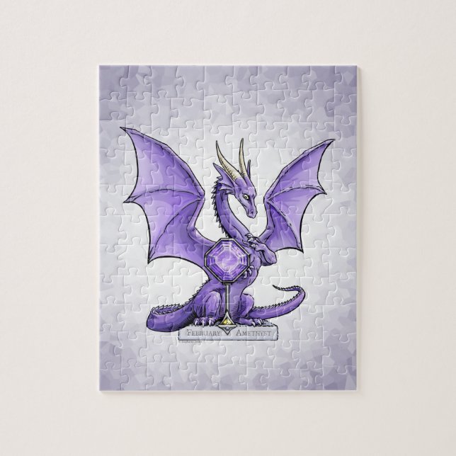 Puzzle Dragón de Birthstone de Febrero - Amethyst (Vertical)