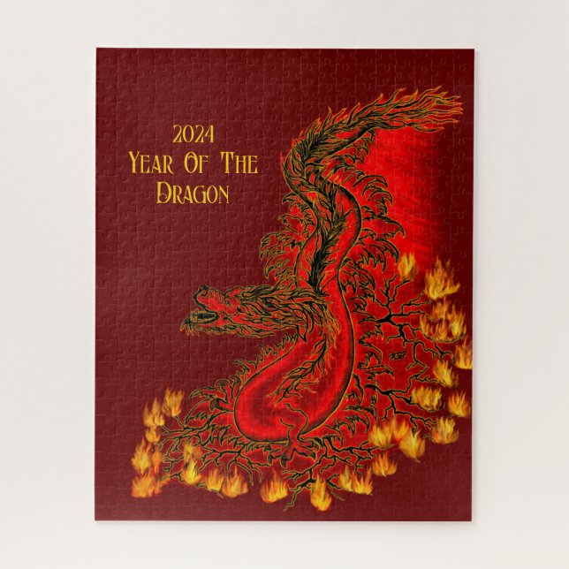 Puzzle Dragón De China, 2024 Año Del Dragón (Vertical)