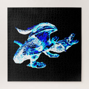 Puzzle Dragón de Fantasía Invernal Escarcha Azul