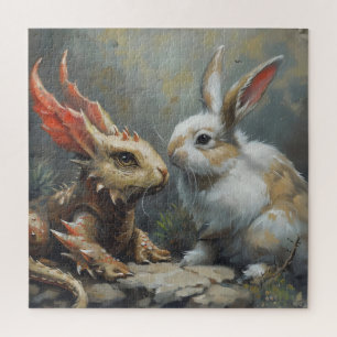 Puzzle Dragón de fantasía y conejo