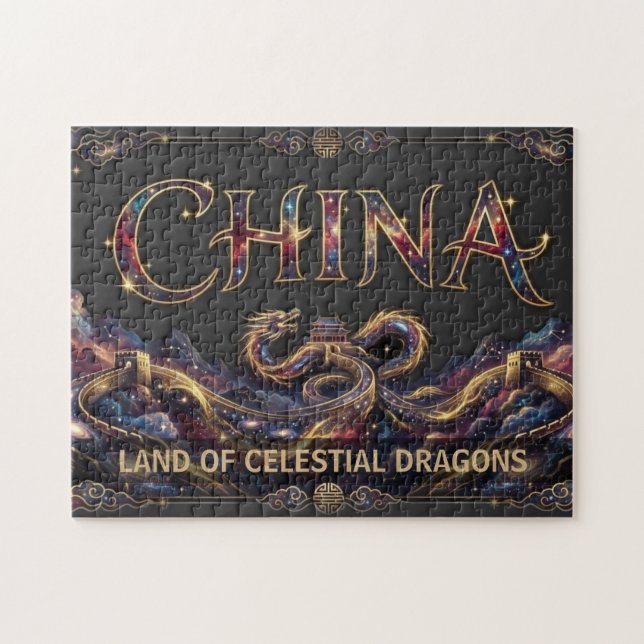 Puzzle Dragón de la Gran Muralla de China Cósmica (Horizontal)