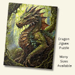 Puzzle Dragón de los bosques verdes dorados<br><div class="desc">Dragón del bosque verde dorado. - Ver mi tienda por muchos más grandes regalos de dragón.</div>