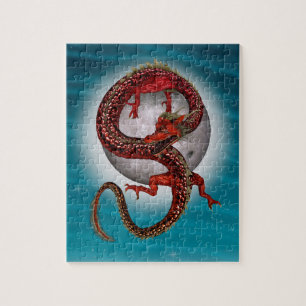 Puzzle Dragón de Luna Roja Arte de Fantasía Celestial