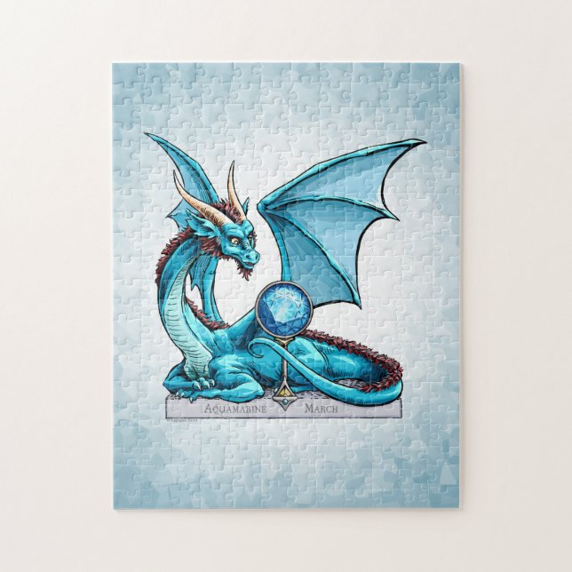 Puzzle Dragón de marzo Birthstone: Aquamarine (Vertical)