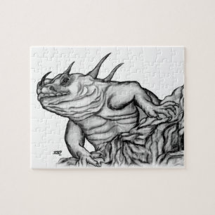 Puzzle Dragón en la roca