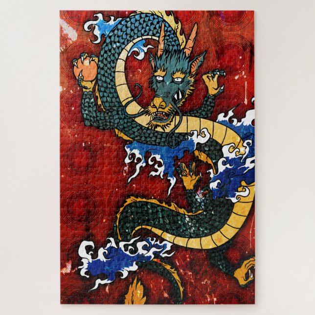Puzzle Dragón japonés - Buena fortuna (Vertical)