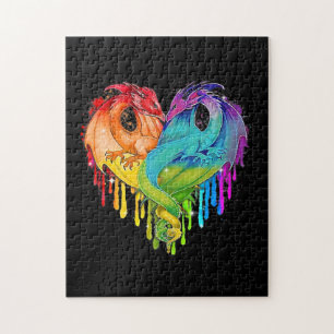 Puzzle Dragon LGBT Heart Rainbow Heart Dragon Orgullo LGB