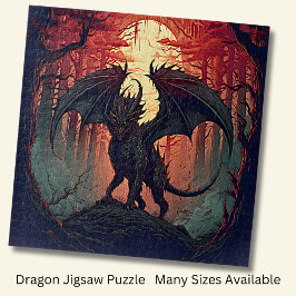 Puzzle Dragón negro al atardecer