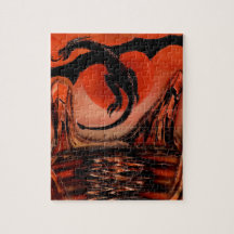 Dragón negro al vuelo