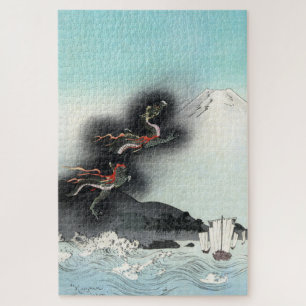 Puzzle Dragón oceánico subiendo al monte Fuji HOKUSAI Uki