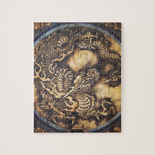 Puzzle Dragón oriental japonés tradicional - 日本 - 鳴き龍 (Vertical)