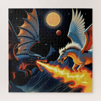 Puzzle Dragón que escupe fuego y Pegasus
