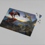 Puzzle Dragon Red Green Bantasy<br><div class="desc">Este diseño se puede personalizar eligiendo la opción personalizar para añadir texto o realizar otros cambios. Si este producto tiene la opción de transferir el diseño a otro artículo, asegúrese de ajustar el diseño para que se ajuste si es necesario. Contáctame en colorflowcreations@gmail.com si deseas tener este diseño en otro...</div>