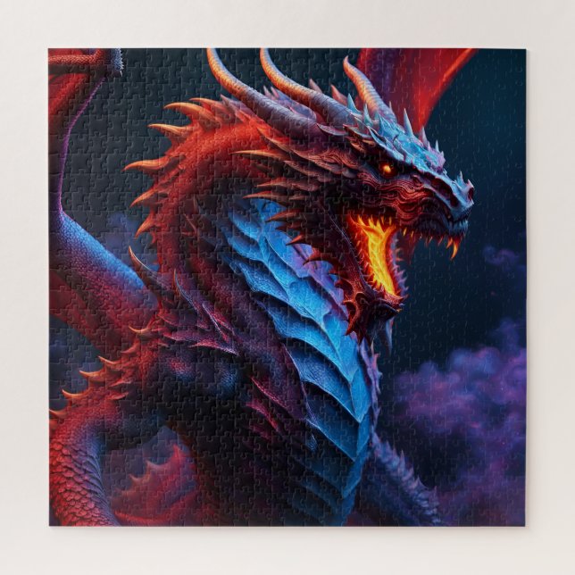 Puzzle Dragón Rojo y Azul (Vertical)