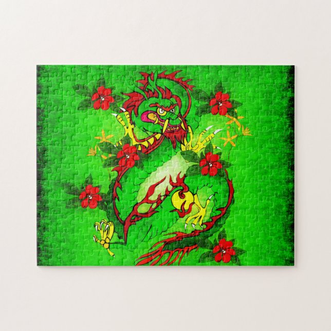 Puzzle Dragón verde (Horizontal)
