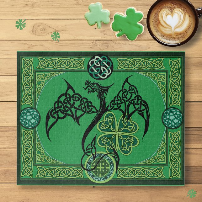 Puzzle Dragón Verde Irlandés Celta (Subido por el creador)