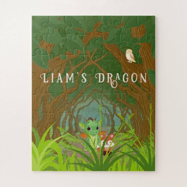 Puzzle Dragón y amigo personalizados (Vertical)