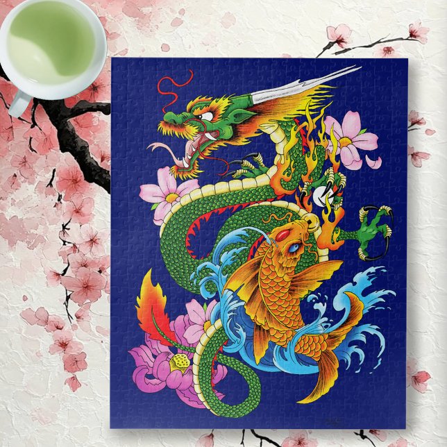 Puzzle Dragón y Koi (Subido por el creador)