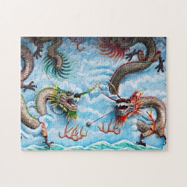 Puzzle Dragones de Escultura Singapur . (Horizontal)