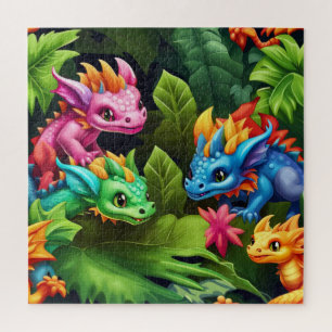Puzzle Dragones para bebés y vegetación