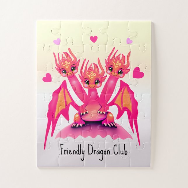 Puzzle Dragones rosados (Vertical)