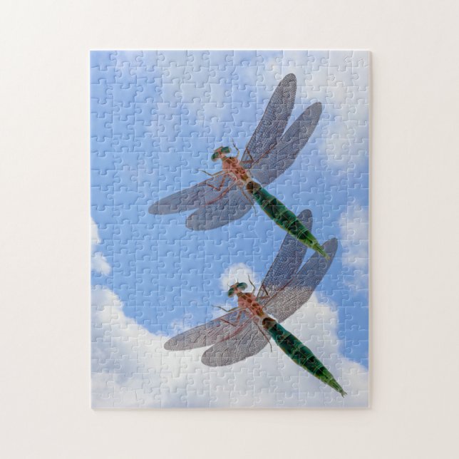 Puzzle Dragonflies Cielo Azul Y Nubes Blancas (Vertical)