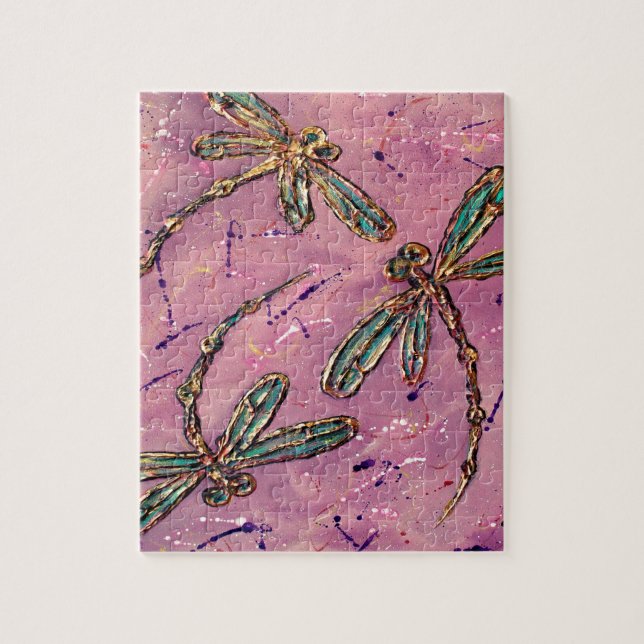 Puzzle Dragonflies Pink Fizz (Vertical)