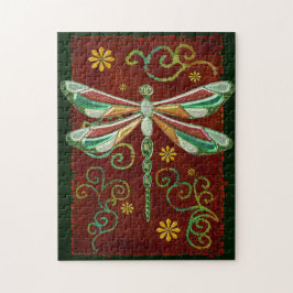 Puzzle Dragonfly Elegant Jewled 2 Folk Art