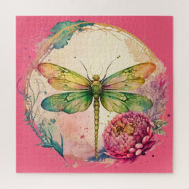 Puzzle Dragonfly floral elegante | Regalo de la libélula