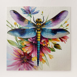 Puzzle Dragonfly Floral Multicolor Art