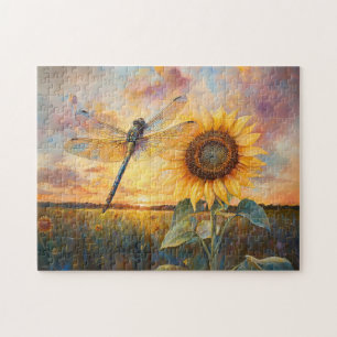 Puzzle Dragonfly irlandés Rústico girasol