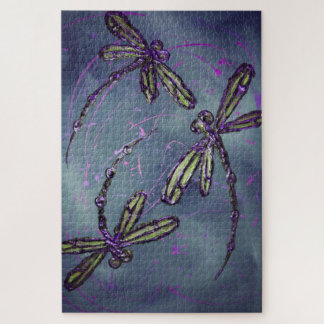 Puzzle Dragonfly Purple Night Flit