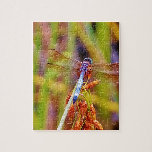 Puzzle Dragonfly verde azulado (Vertical)