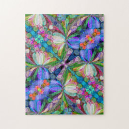 Puzzle Dragonfly Wildflower Garden Abstract Floral