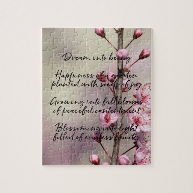 Puzzle Dream Poem Cherry Blossom Flowers (Vertical)