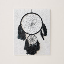 Dreamcatcher negro con plumas