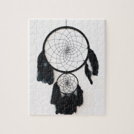 Puzzle Dreamcatcher negro con plumas