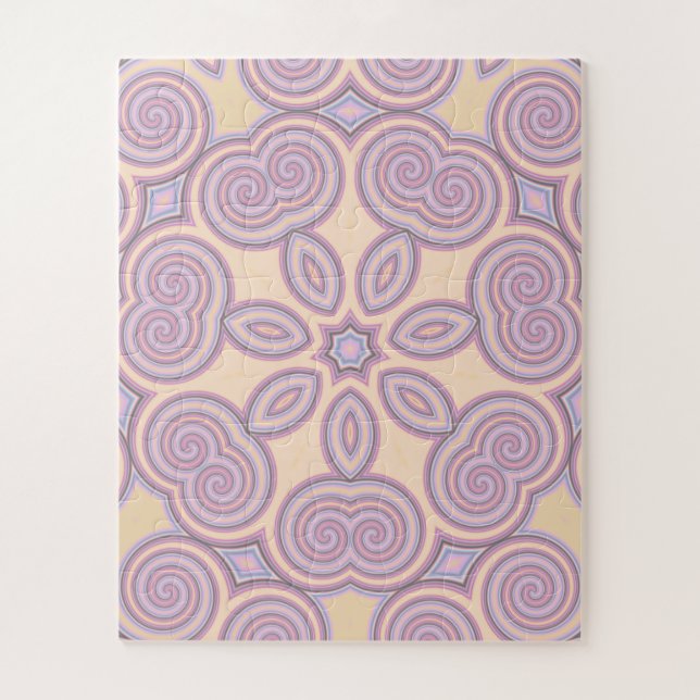 Puzzle Dreamy Swirls - Patrón Psicodélico Pastel (Vertical)