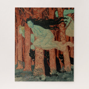 Puzzle Drei Frauen con lobos negros Arte Grasset