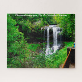 Puzzle Dry Falls Carolina del Norte. Saludos de Navidad