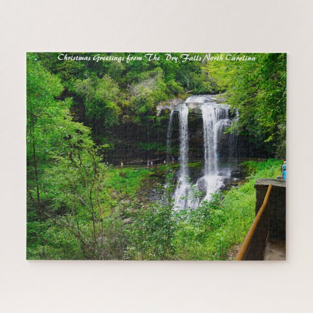 Puzzle Dry Falls Carolina del Norte. Saludos de Navidad (Horizontal)
