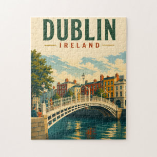 Puzzle Dublín Irlanda Vintage Travel Puente Ha'penny