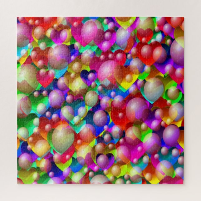 Puzzle Ducha del corazón colorida (Vertical)