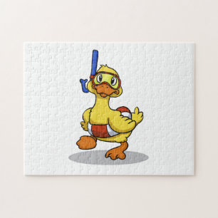 Puzzle Duck wearing snorkeling mask choose back color