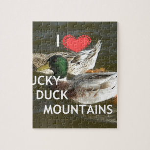 Puzzle Ducky duck mountains.