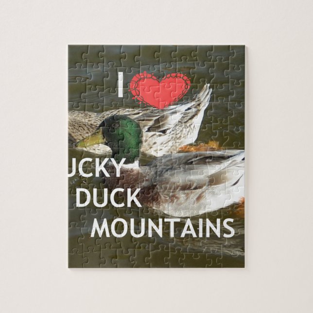 Puzzle Ducky duck mountains. (Vertical)